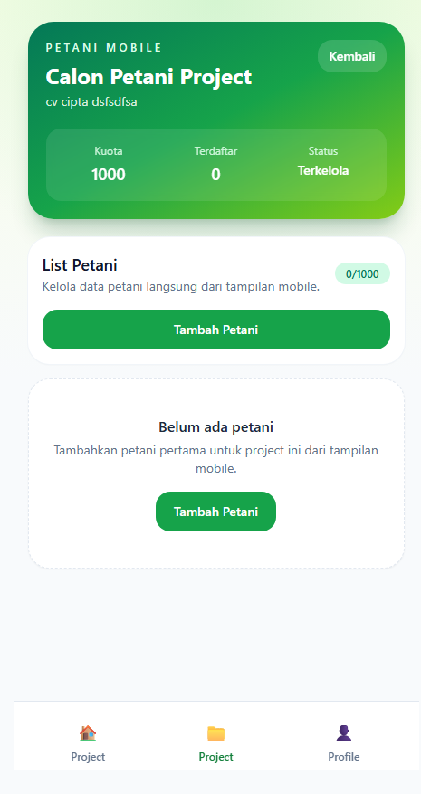 Data petani Jejak Benih