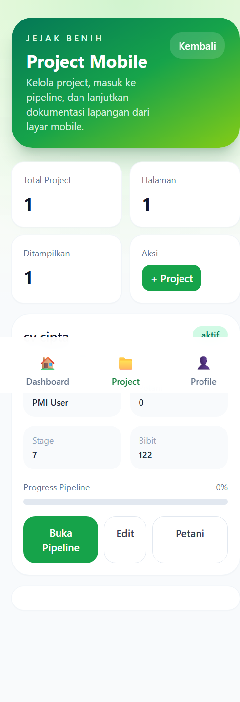 Daftar project PMI Jejak Benih